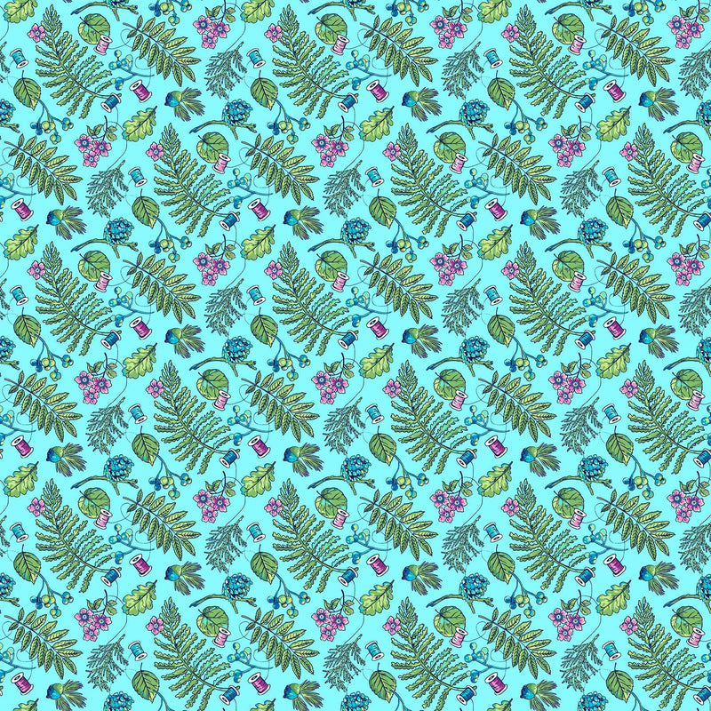 Wild 24971-64 Forest Floor Turquoise by Brett Lewis for Northcott