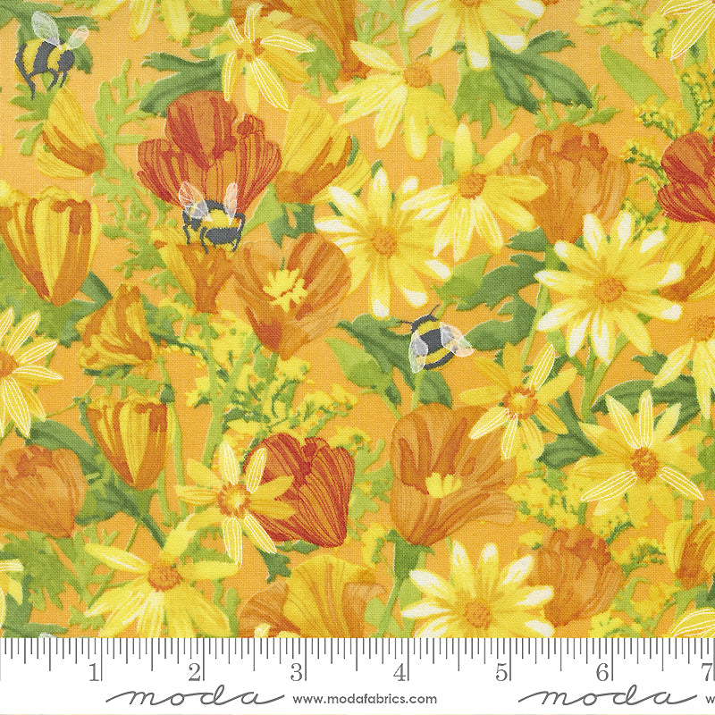 Wild Blossoms 48731-17 Honeycomb Daisies and Poppies by Robin Pickens for Moda