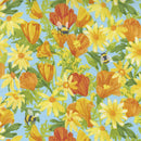 Wild Blossoms 48731-23 Mist Daisies and Poppies by Robin Pickens for Moda