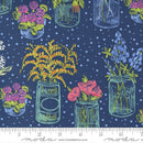 Wild Blossoms 48734-25 Navy Canning Jars by Robin Pickens for Moda