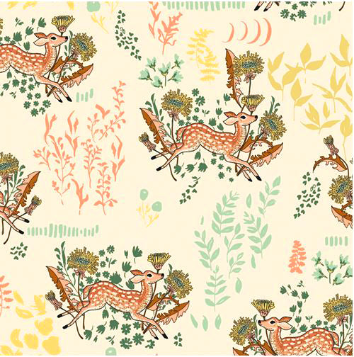 Wild Forgotten Flannel F-77604-1 Dandelion Doe Parsnip by Bonnie Christine for Art Gallery Fabrics