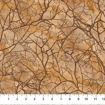 Windswept 24933-14 Branches Tan by Linda Ludovico for Northcott