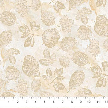 Windswept 24934-11 Tonal Leaves Cream by Linda Ludovico for Northcott