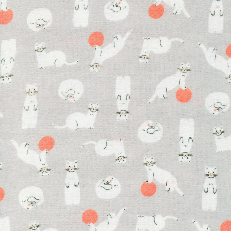 Winter Forest Flannel 227207 Stoats Gray by Lemonni for Cloud 9 Fabrics