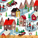 Winter Towne 52630-1 White Home for the Holidays by Whistler Studios for Windham Fabrics