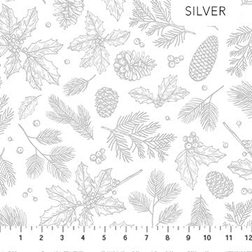 Winterlude 10342M-10 Frosted Foliage Silver by Patrick Lose Fabrics